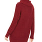 Style & Co Women's Textured Long Sleeve Cowl Neck Sweater Maroon Size PP