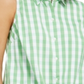 Charter Club Women's Gingham Print Tie Hem Shirt Green Size 10