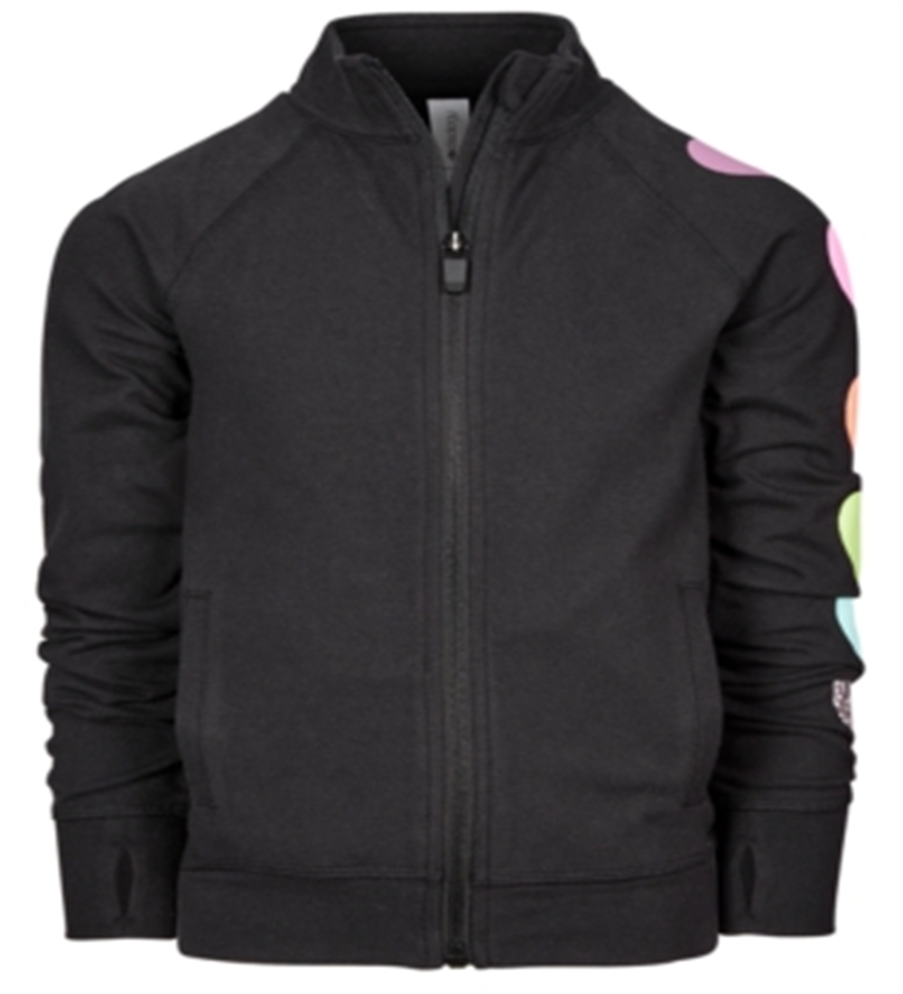 Ideology Little Girl's Heart Sleeve Active Jacket Black Size 5