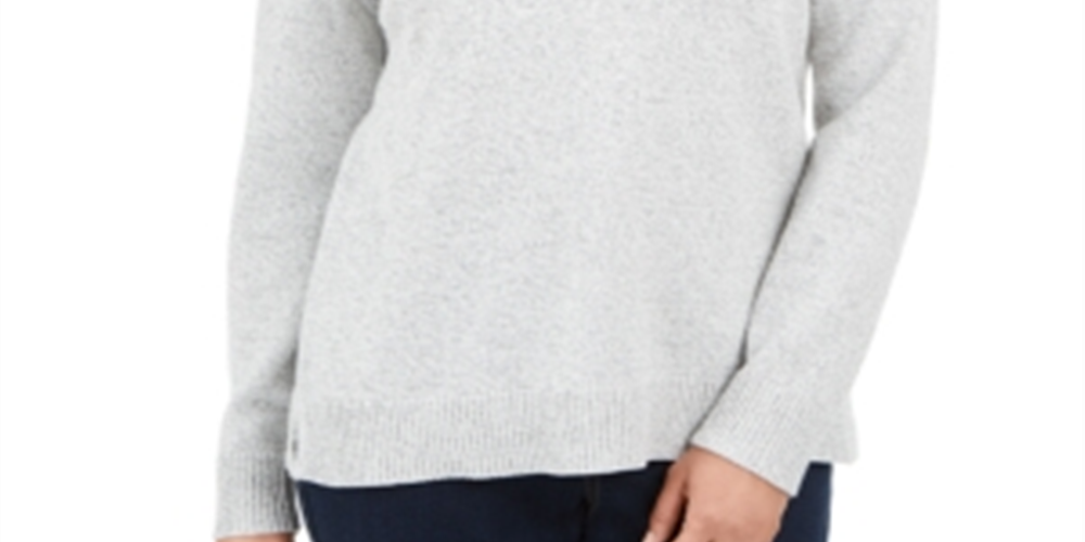 Karen Scott Women's Cotton Marled Shawl Collar Sweater Gray Size X-Small