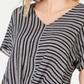 JM Collection Women's Knot Hem Top Black Size X-Large