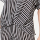 JM Collection Women's Knot Hem Top Black Size X-Large