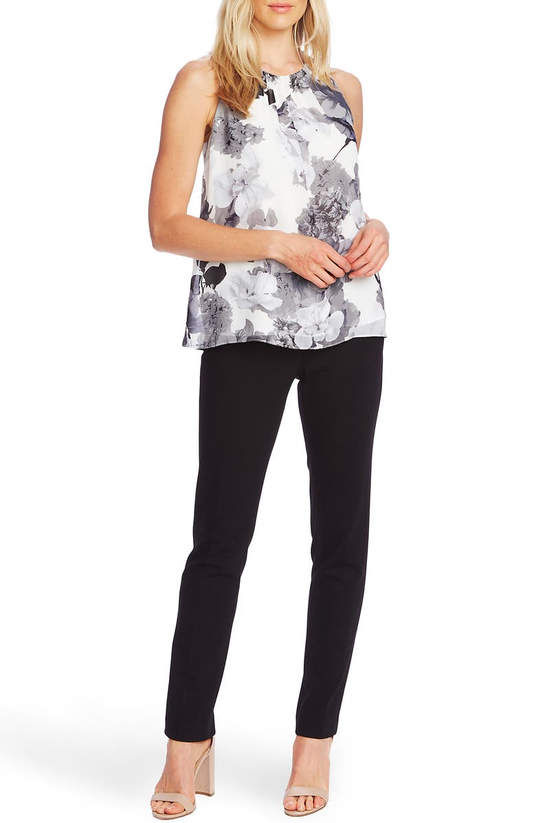 Vince Camuto Women's Watercolor Melody Top White Size XX-Small
