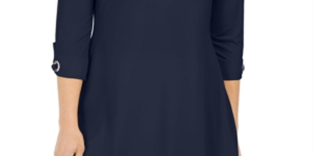 JM Collection Women's Grommet Cold Shoulder Tunic Blue Size X-Small