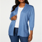 Karen Scott Women's Open Front Cardigan Blue Size Small