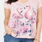 Style & Co Women's Graphic Print High Low Top Pink Size Medium