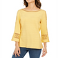 Charter Club Women's Crochet Inset Top Yellow Size XX-Large