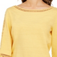 Charter Club Women's Crochet Inset Top Yellow Size XX-Large
