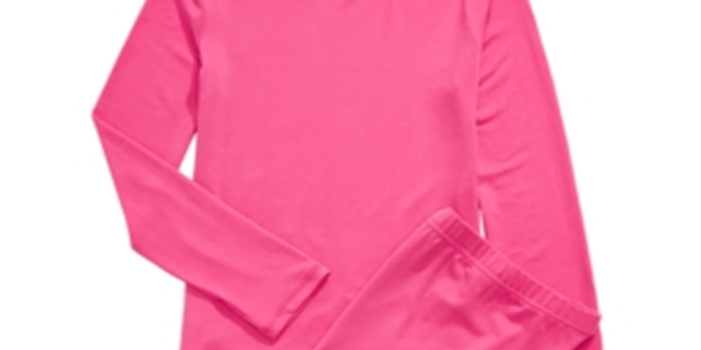 Max & Olivia Little & Big Girl's 2 Pc Base Layer Top & Pants Set Pink Size XL