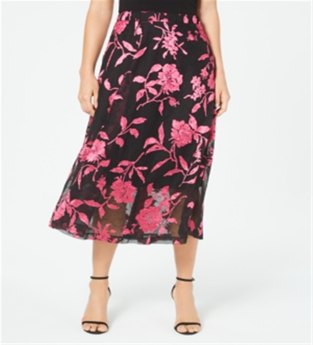 Alfani Women's Floral Print A Line Skirt Pink Size 2 Petite