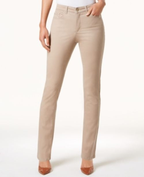 Charter Club Women's Lexington Straight Leg Jeans Almond Size 16S