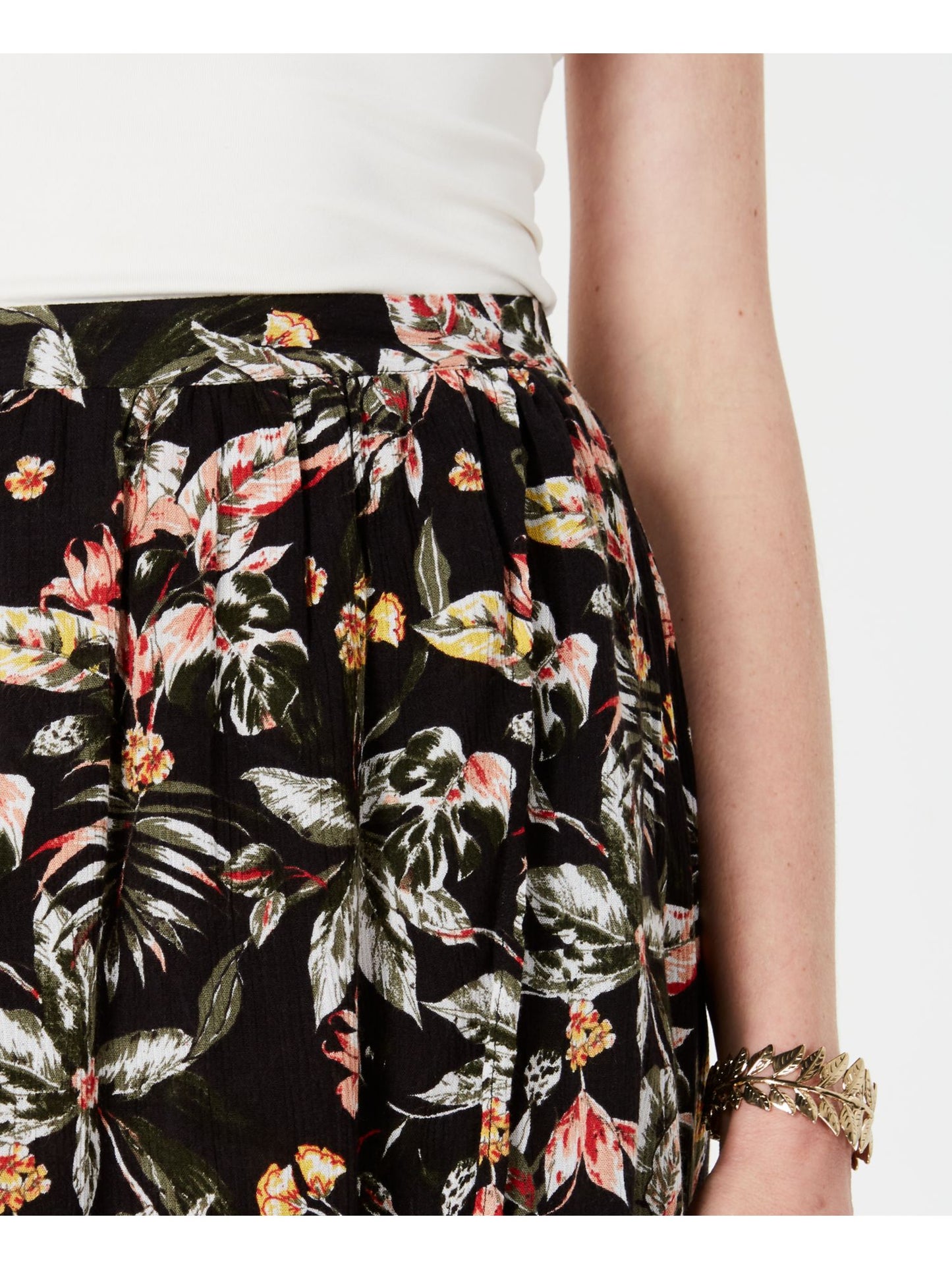 Style & Co Women's Printed MIDI Hi Lo Skirt lack Size Petite Small