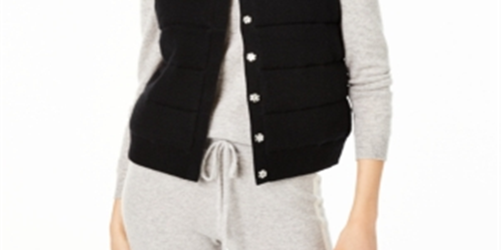 Charter Club Women's Cashmere Vest Black Size Large