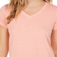 Style & Co Women's Burnout V Neck T-Shirt Orange Size S