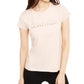 Calvin Klein Women's Embellished Crewneck Logo T-Shirt Pink Size Small