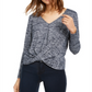 INC International Concepts Women's Shine Twist Front Top Blue Size XS