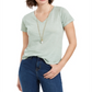Style & Co Women's Burnout V-Neck T-Shirt Green Size Medium