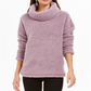 Style & Co Women's Faux Sherpa Cowlneck Sweater Purple Size M