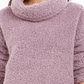 Style & Co Women's Faux Sherpa Cowlneck Sweater Purple Size M