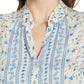 Lucky Brand Women's Megan Mixed Print Top White Size Small