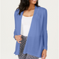 Charter Club Women's Geo Stitch Completer Sweater Blue Size Petite Medium