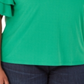 INC International Concepts Women's Plus Ruffle Sleeve Top Green One Size