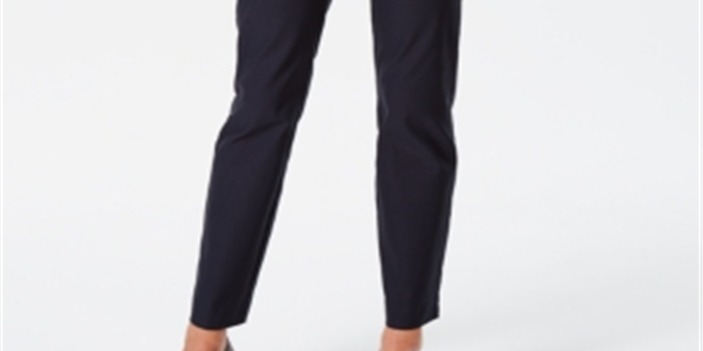 Charter Club Women's Cambridge Skinny Pull on Tummy Control Pants Blue Size 6