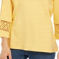 Charter Club Women's Crochet Inset Top Yellow Size X-Small