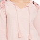 Style & Co Women's Embroidered Shoulder Top Pink Size Small