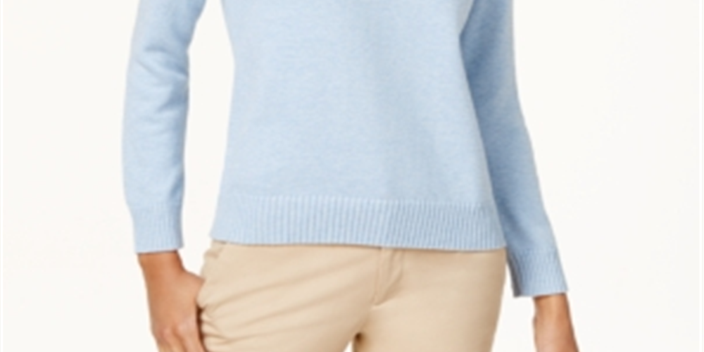 Karen Scott Women's Cotton Turtleneck Sweater Blue Size X-Small