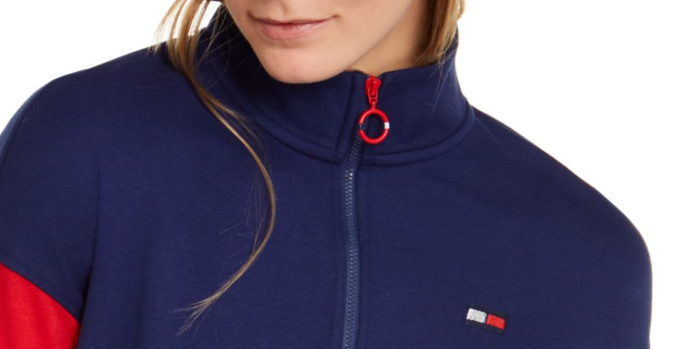 Tommy Hilfiger Women's Color Block Long Sleeve Sweater Blue Size X-Small