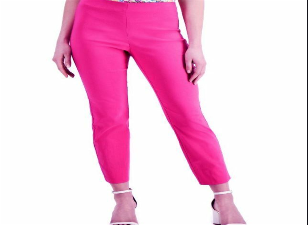 Charter Club Women's Chelsea Tummy Control Skinny-Leg Ankle Pants Pink Size 14