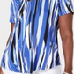 JM Collection Women's Printed Printed Top Blue Size Petite Small