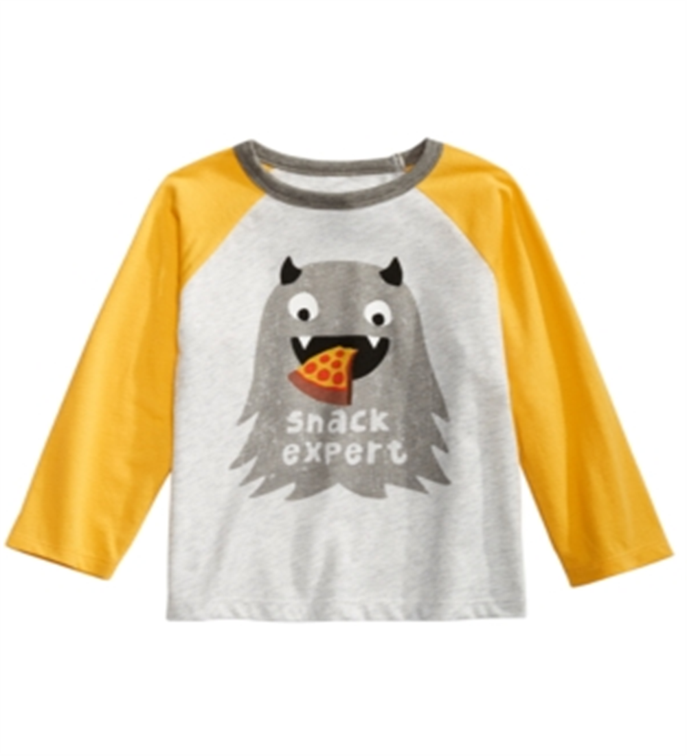 First Impressions Baby Boy's Colorblocked Raglan Snack Expert T-Shirt Gray Size 3-6MOS