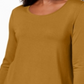 JM Collection Women's Three Quarter Sleeve Top Yellow Size Petite Medium