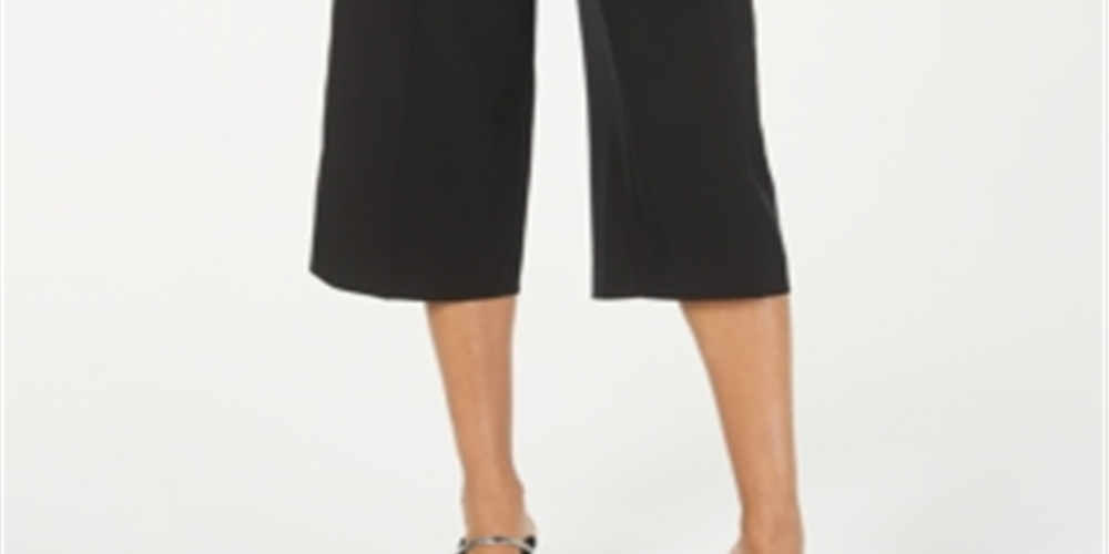 Alfani Women's Belted Culotte Black Size 10 Petite