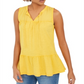 Style & Co Women's Cotton Sleeveless Peasant Top Yellow Size Medium