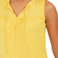 Style & Co Women's Cotton Sleeveless Peasant Top Yellow Size Medium
