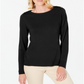 Karen Scott Women's Button Shoulder Sweater Black Size Petite Small