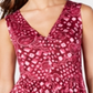 Style & Co Women's Pleated V Neck Blouse Purple Size X-Small