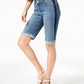 INC International Concepts Women's Contrast Trim Cuffed Denim Shorts Blue Size 8 Petite