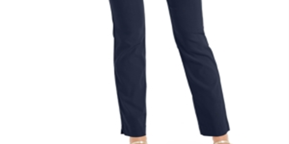 Charter Club Women's Cambridge Straight Leg Pants Blue Size 14
