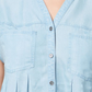 Style & Co Women's Pleated Cuffed Sleeve Top Blue Size Small