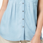 Style & Co Women's Pleated Cuffed Sleeve Top Blue Size Small