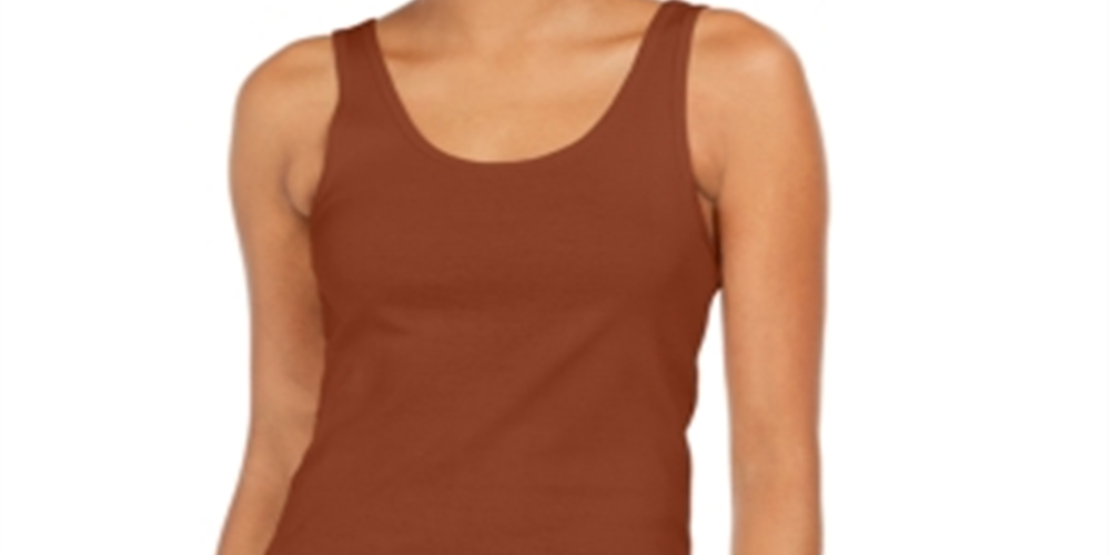 Style & Co Women's Cotton Tank Top Brown Size Large