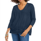 Style & Co Women's Seam Detail High Low Top Blue Size X-Small