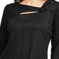 Alfani Women's Solid Twist Neck Top Black Petite Small
