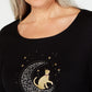 Karen Scott Women's Cotton Beaded Tee Black Size Petite Small