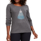 Karen Scott Women's Cotton Holiday-Print T-Shirt Charcoal Size X-Small