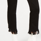 INC International Concepts Women's Curvy Fringe Hem Button Front Straight Leg Jeans Black Size 2